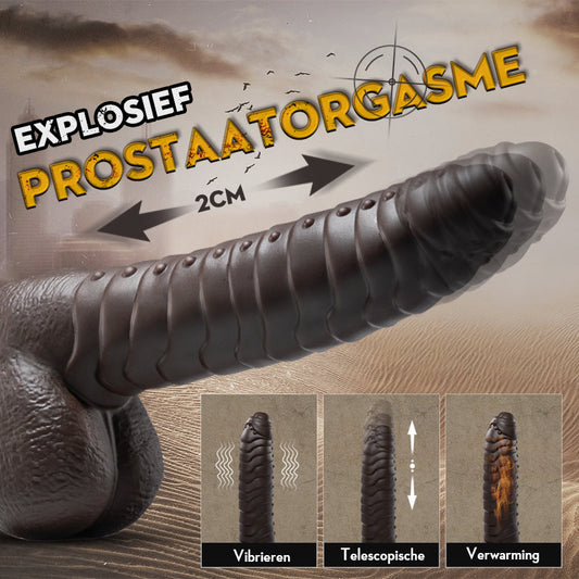 PANGOLIN 3 W 1 Bardziej Realistyczne Dildo 24CM-Brązowy