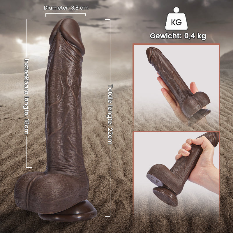 Duże czarne realistyczne dildo 3w1 pilot 18CM